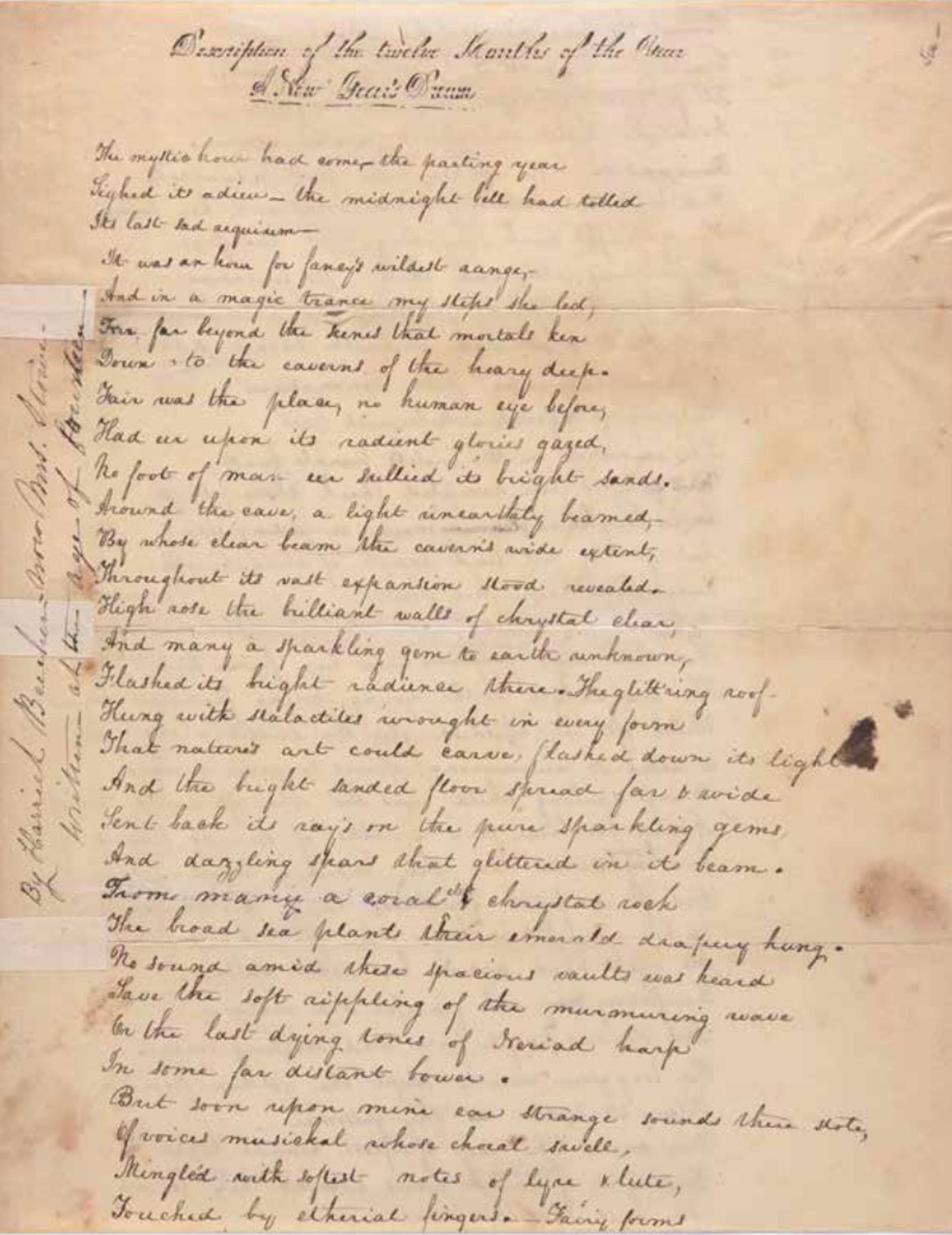 Harriet Beecher Stowe’s earliest extant literary manuscript