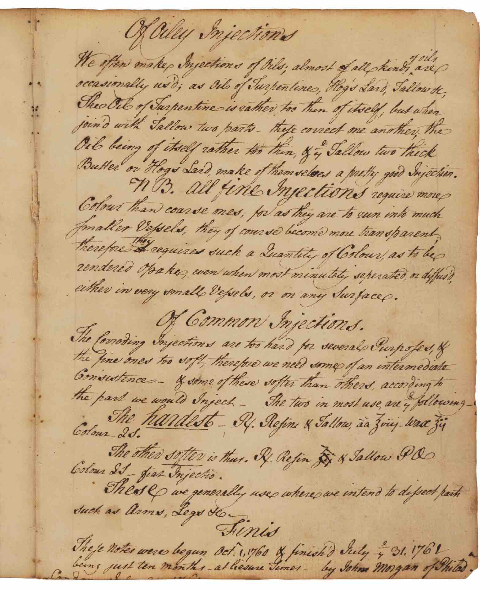 John Morgan medical manuscript