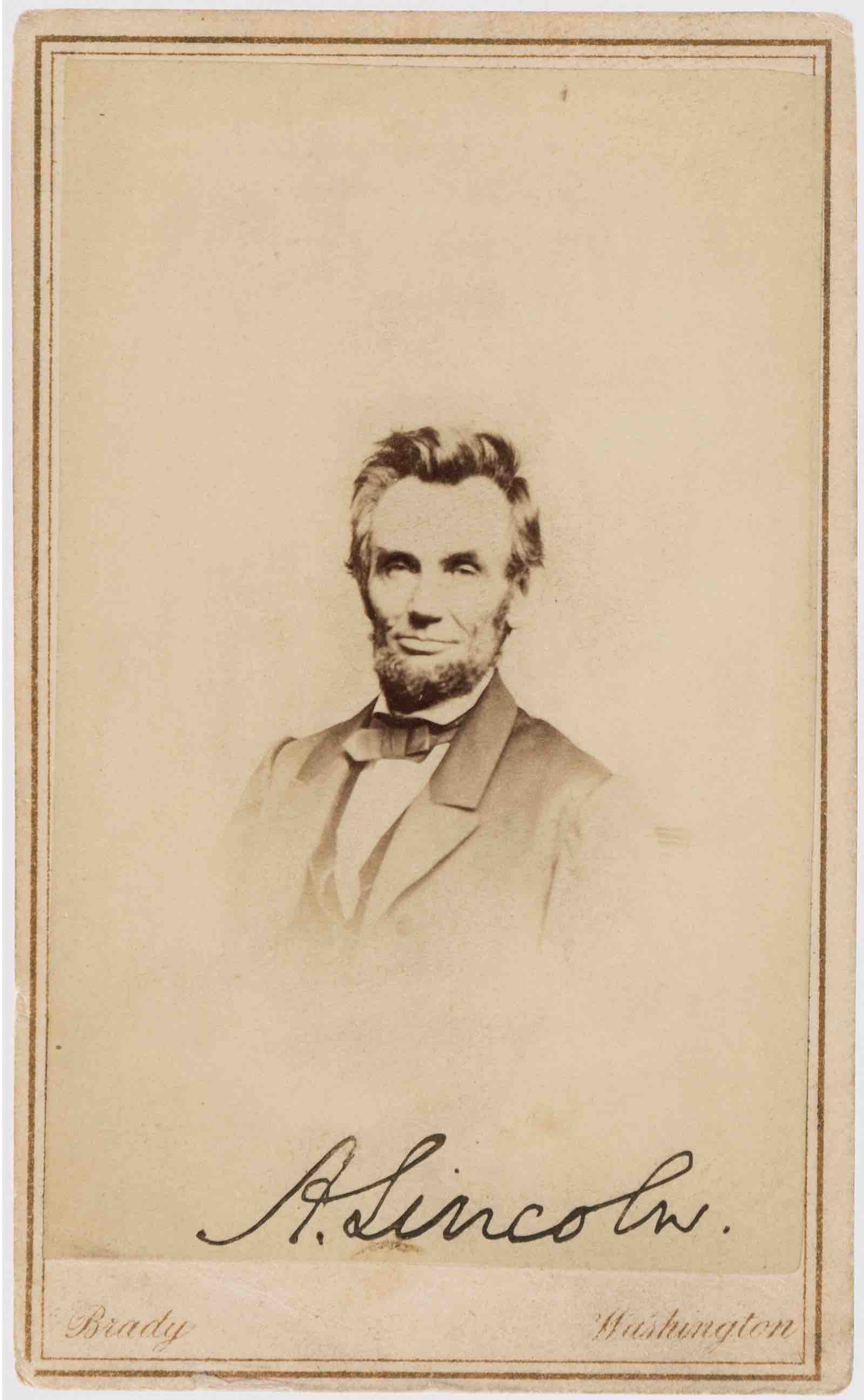 Lincoln signed carted de visite