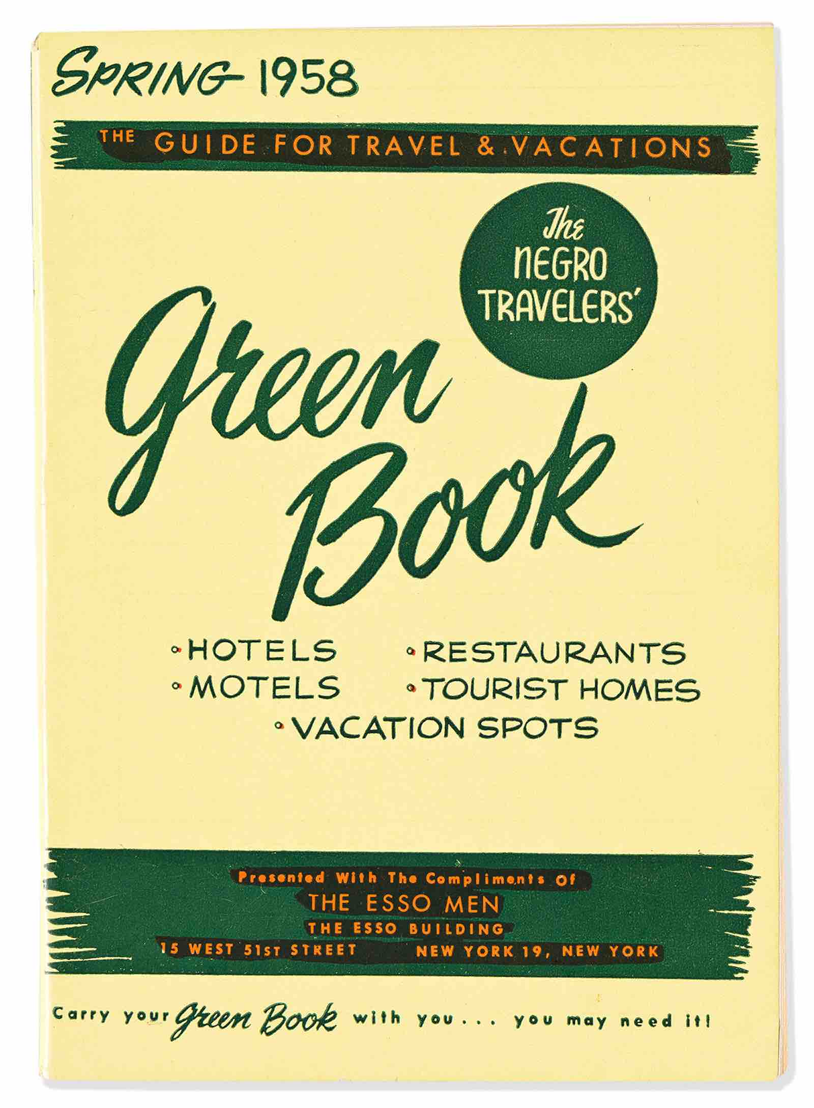 The 1958 Negro Travelers' Green Book edited by Victor H. Green
