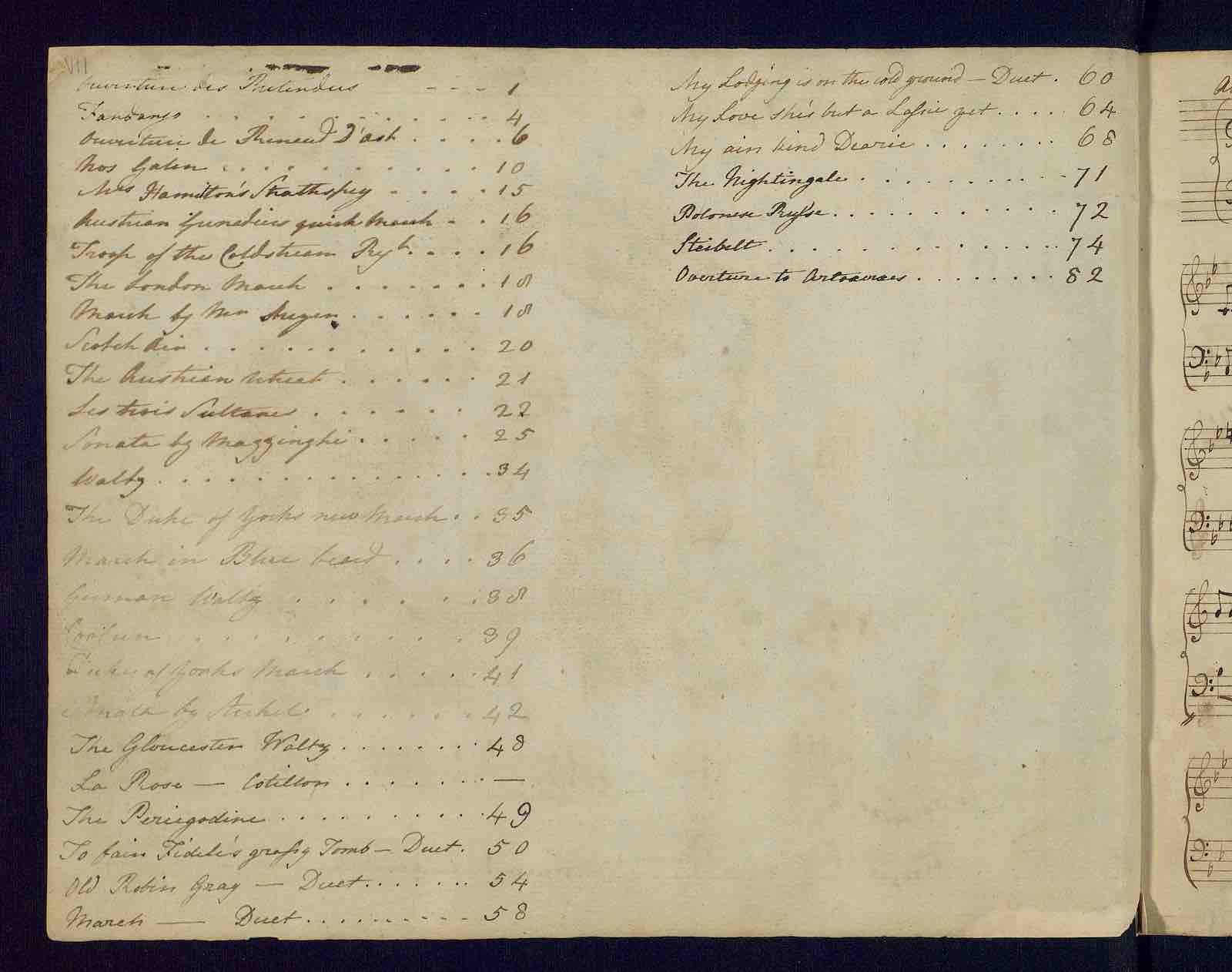 Juvinile songs &amp; lessons for young beginners who don’t know enough to practise Autograph manuscript, 18th century On loan from Jane Austen’s House, Chawton