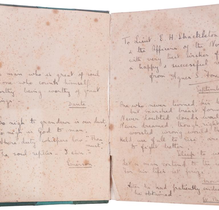 Robert Browning's (1812–1889) Poetical Works gifted to Ernest Shackleton