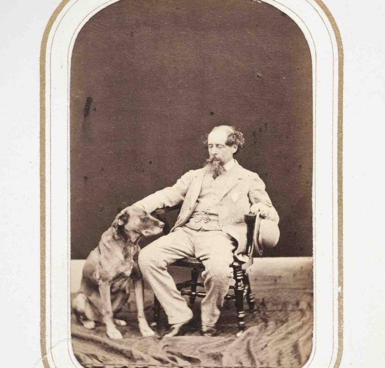 Charles Dickens, pictured with his favourite dog, a mastiff called Turk