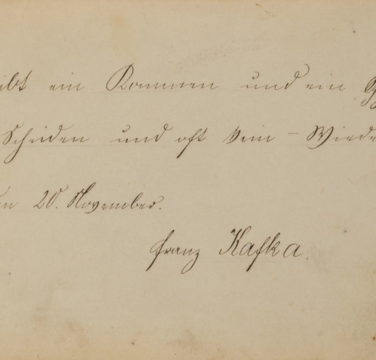 The 14-year-old Kafka's note in a friend's album