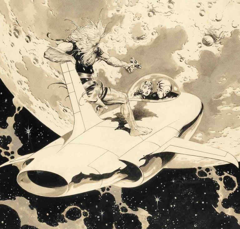 Frank Frazetta Famous Funnies #214 Buck Rogers cover original art (Eastern Color, 1954)